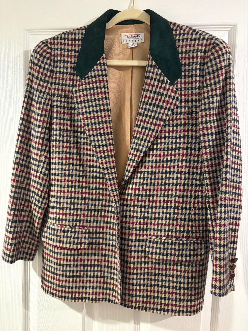 Talbots Petites Size 10 Plaid Blazer